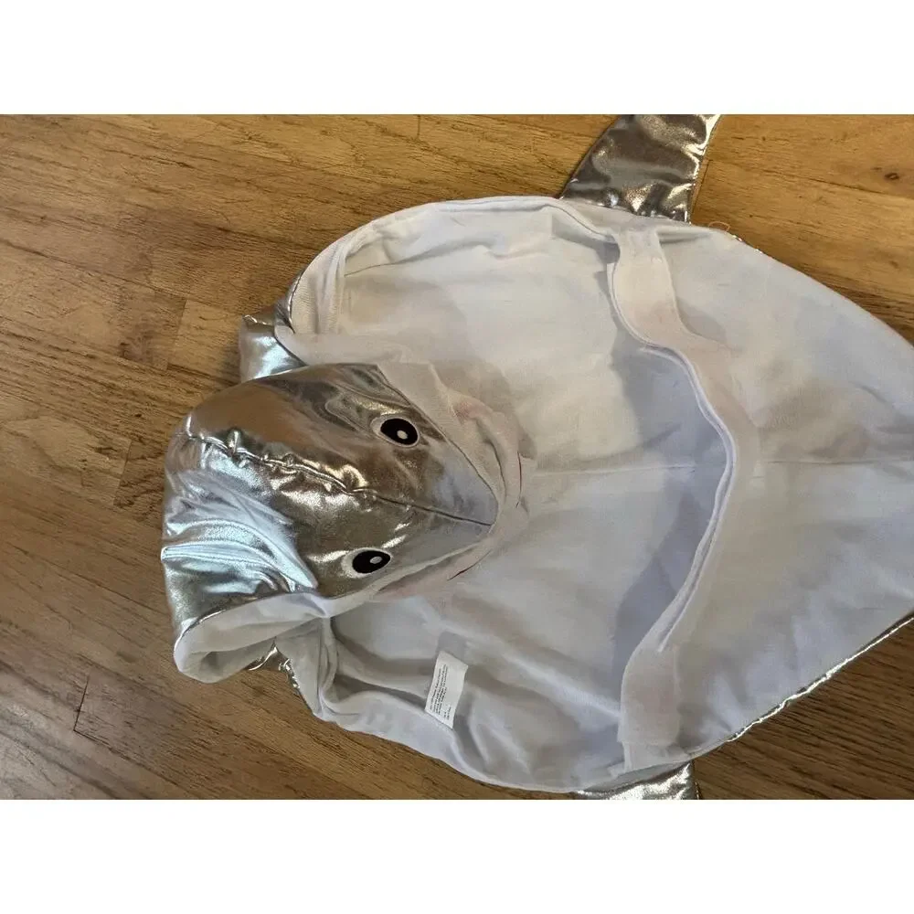 Play On Shiny Silver Dog Shark Costume, size XL